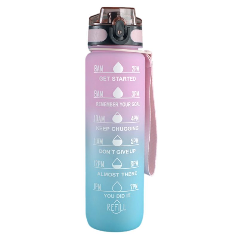 New Trend 32oz/1000ml Bpa Free Plastic Bottle With Custom Logo Motivational Tritan 1l Sports Water Bottle With Time Marker